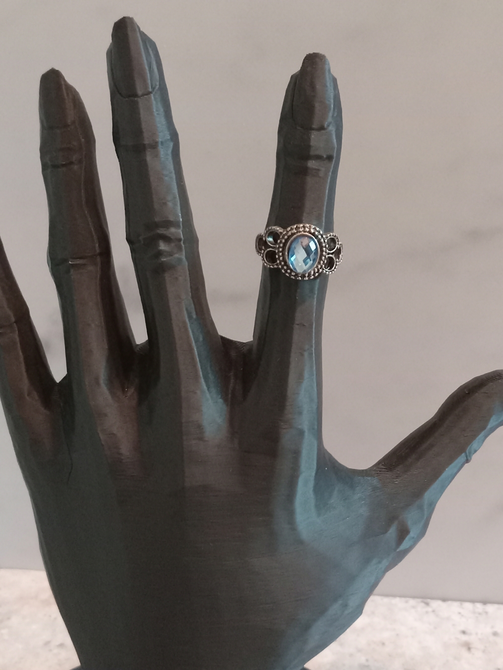 Blue stone Filigree Ring for Women